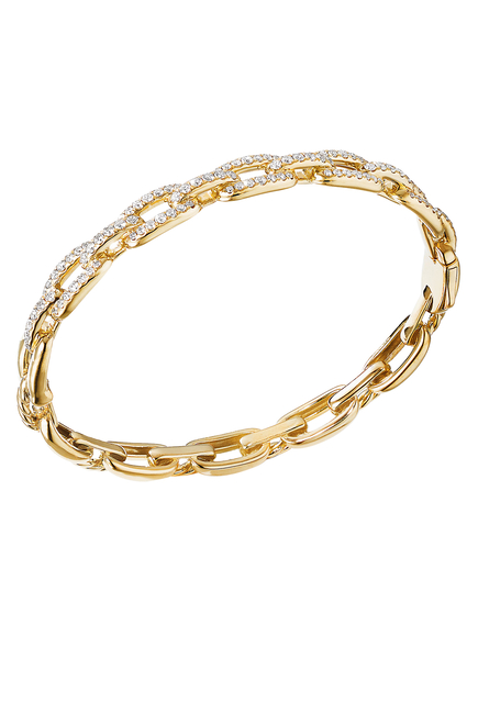 Stax Chainlink Bracelet, 18k Yellow Gold & Diamonds